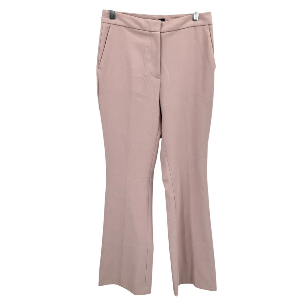 Zara Dress Pants Women M Pink Flared High Rise Classic Minimalist Preppy Chic
